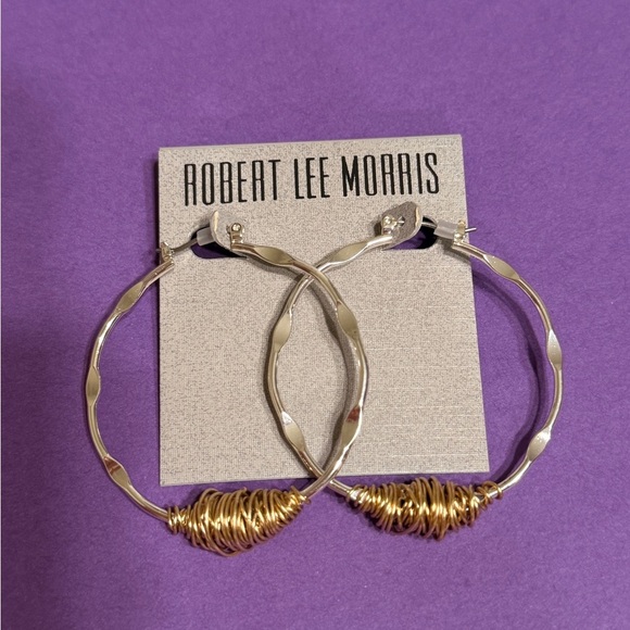 Robert Lee Morris Gold Hoop Earrings - Picture 2 of 8